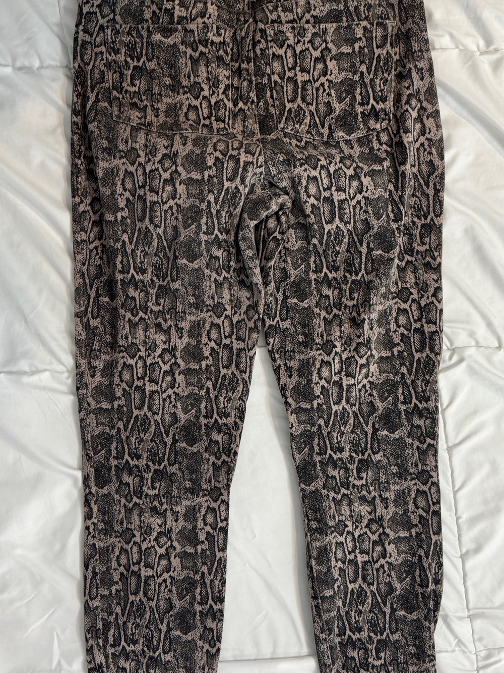 SPANX Taupe and Black Snake-Print High-Rise Leggings